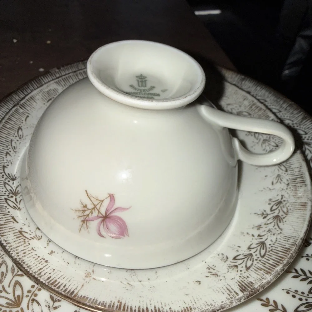 Vtg Rare Winterling Marktleuthem Bavaria Tea Cup, Saucer, Dessert Plate 3 pc set